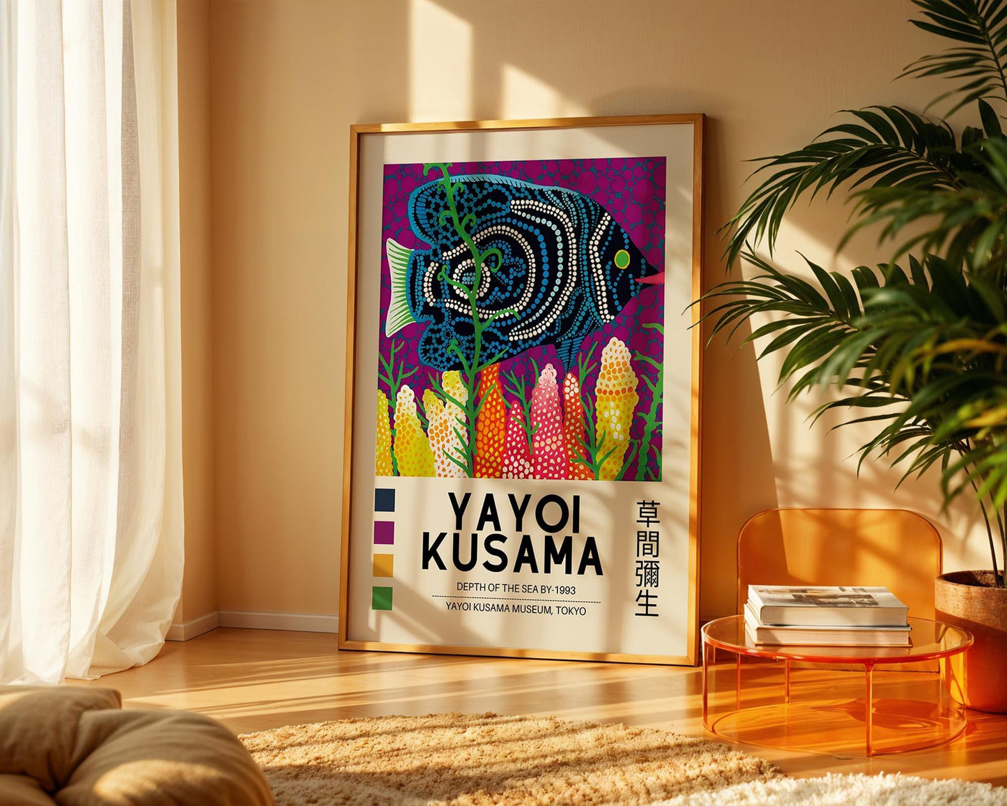 Yayoi Kusama Depth of the Sea – Retro Exhibition Style Japanese Art Print