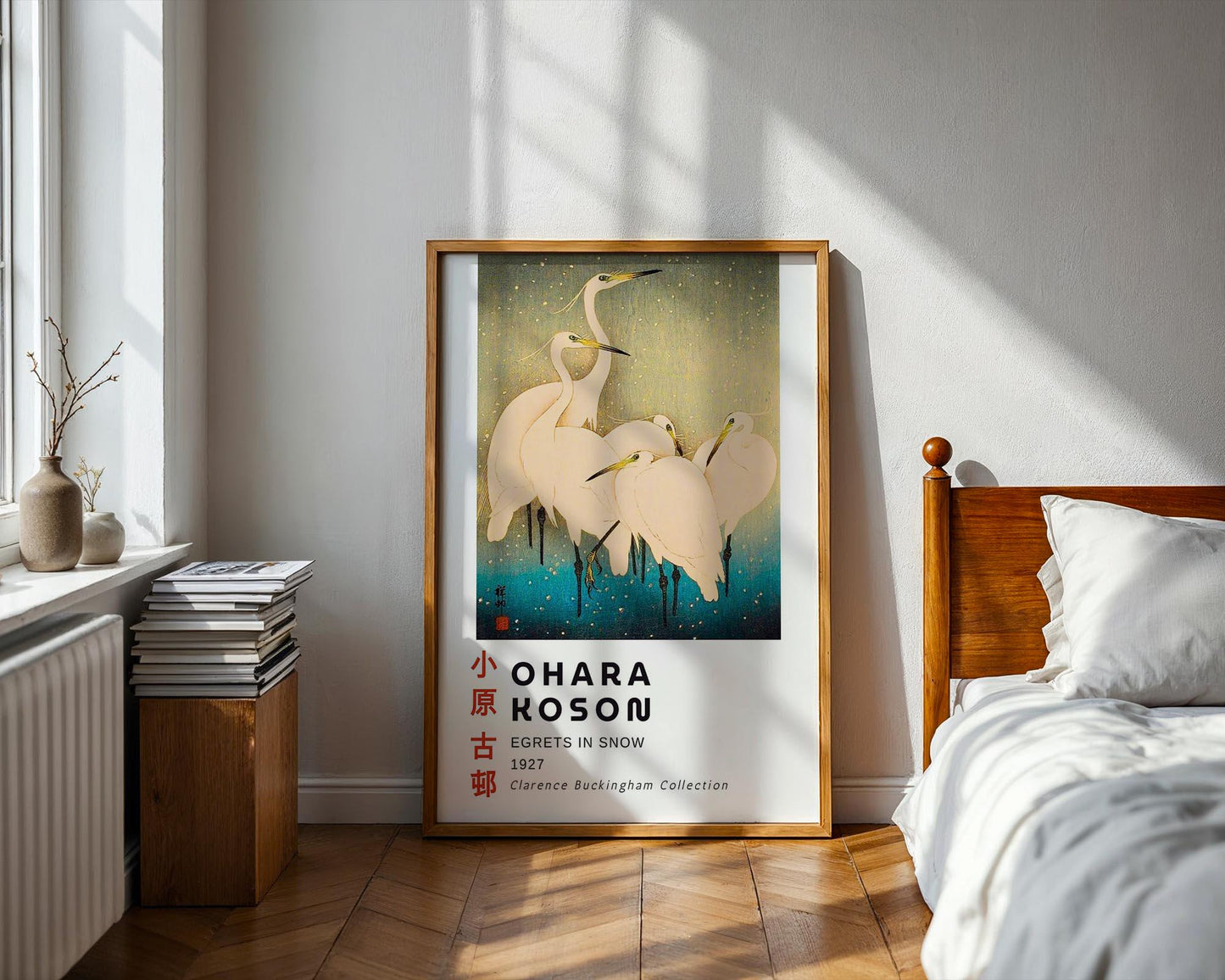 Ohara Koson Egrets in Snow – Japanese Art Print Home Décor Wall Art Poster