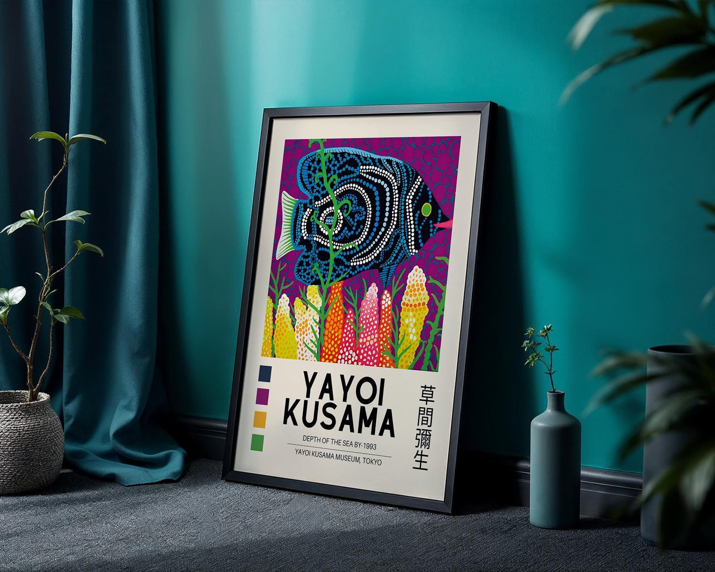 Yayoi Kusama Depth of the Sea – Retro Exhibition Style Japanese Art Print