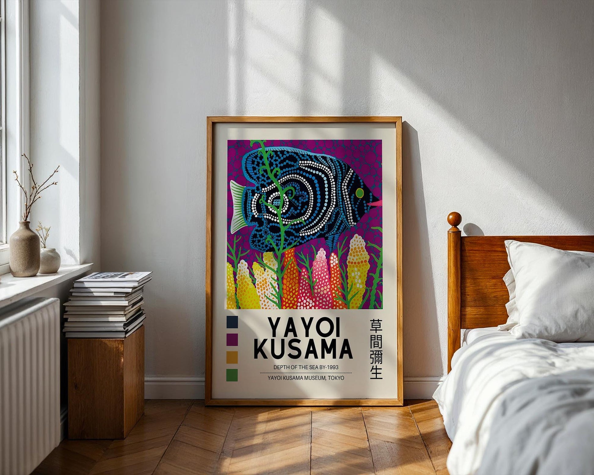 Yayoi Kusama Depth of the Sea – Retro Exhibition Style Japanese Art Print