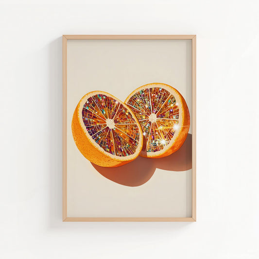 Jewel Disco Orange | Disco Fruits Art Print