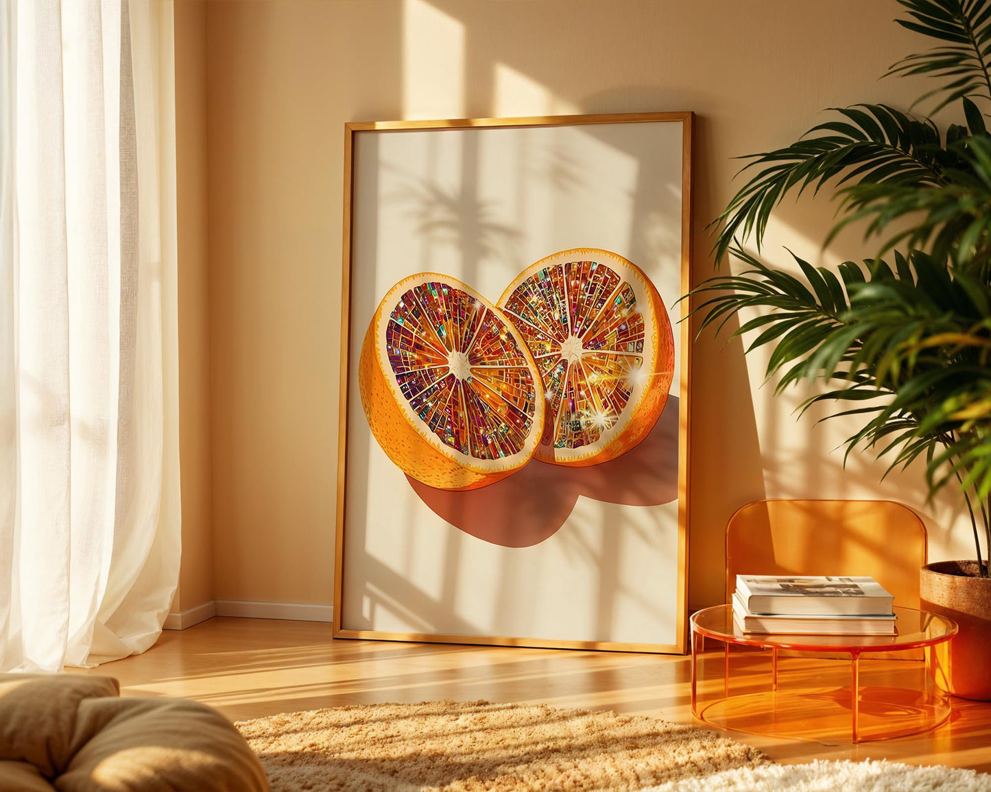 Jewel Disco Orange | Disco Fruits Art Print
