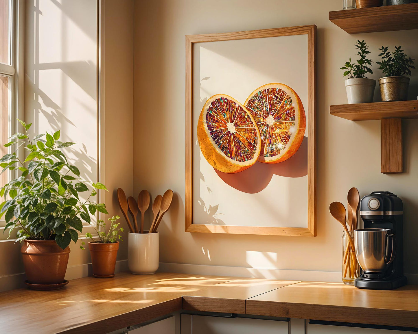 Jewel Disco Orange | Disco Fruits Art Print