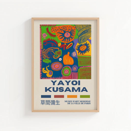 Kusama Inspired Exhibition Poster – Colourful Japanese Pop Art Print