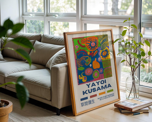 Kusama Inspired Exhibition Poster – Colourful Japanese Pop Art Print