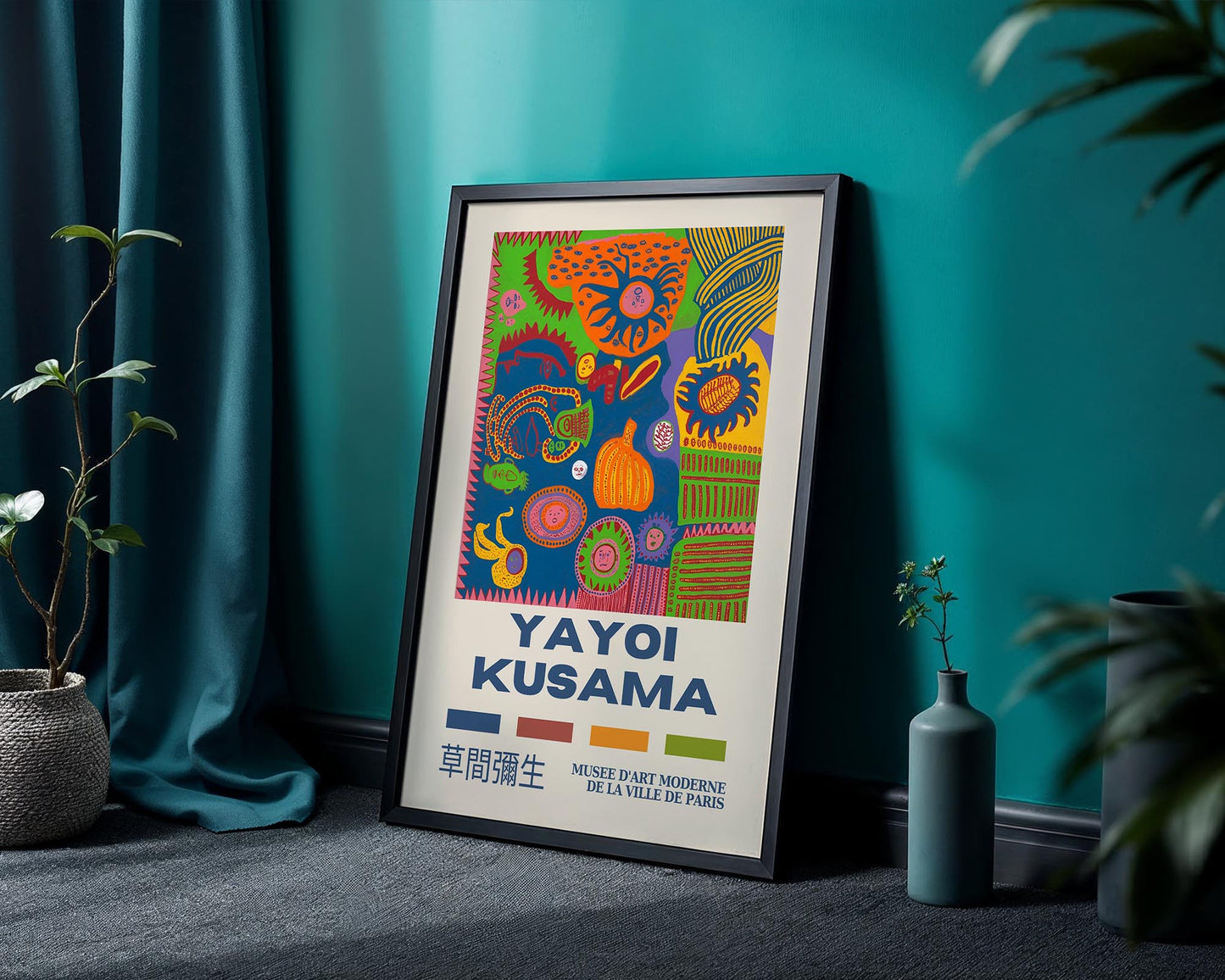 Kusama Inspired Exhibition Poster – Colourful Japanese Pop Art Print