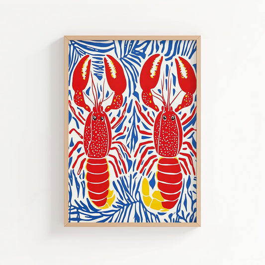 Lobster Mates – Colourful Coastal Wall Art Print