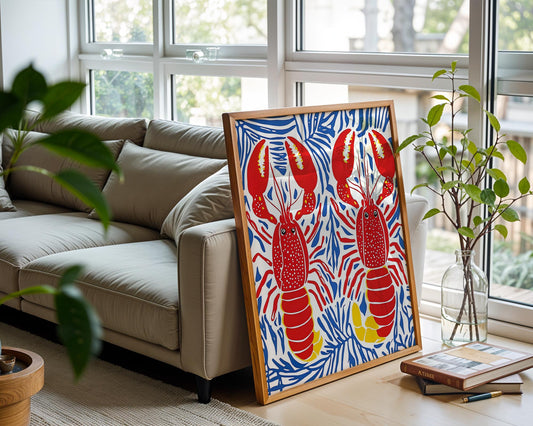 Lobster Mates – Colourful Coastal Wall Art Print