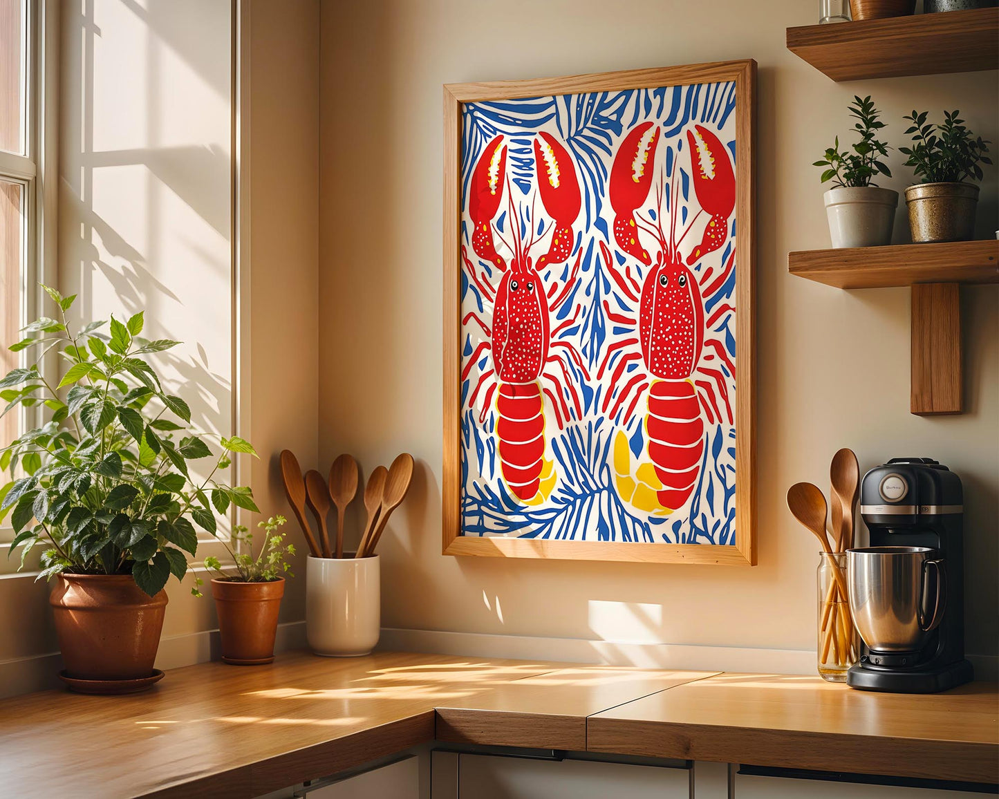 Lobster Mates – Colourful Coastal Wall Art Print