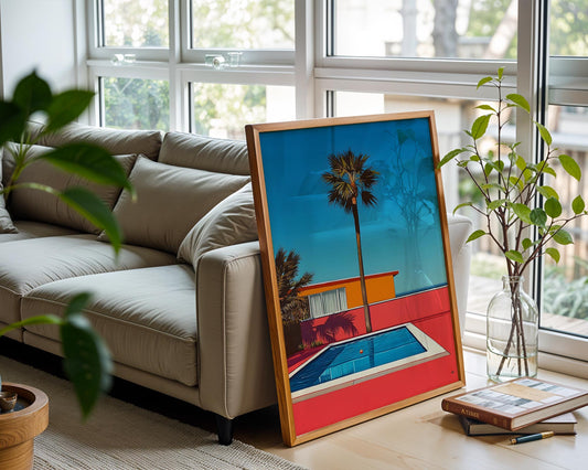 Modern Oasis – Palm Springs Poolside Wall Art Print