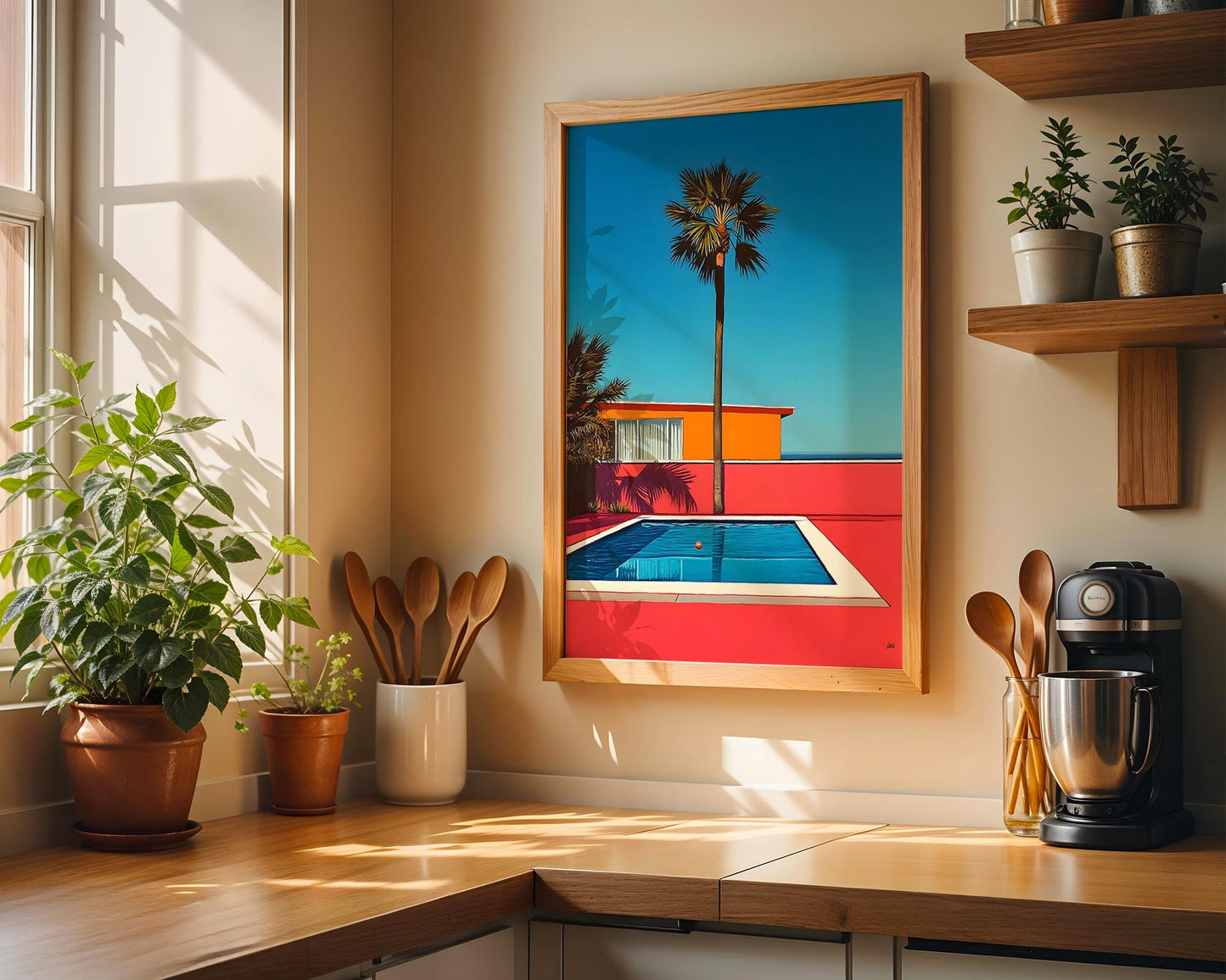 Modern Oasis – Palm Springs Poolside Wall Art Print