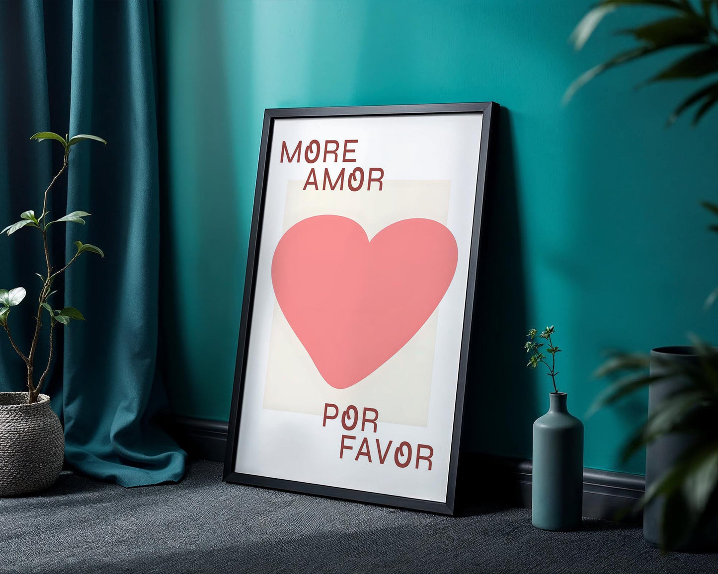 More Amor Por Favor | Modern Love Typography Print