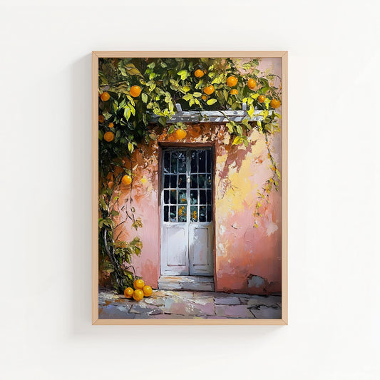 Orange Door – Mediterranean Rustic Wall Art Print