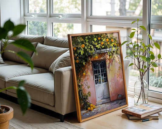 Orange Door – Mediterranean Rustic Wall Art Print