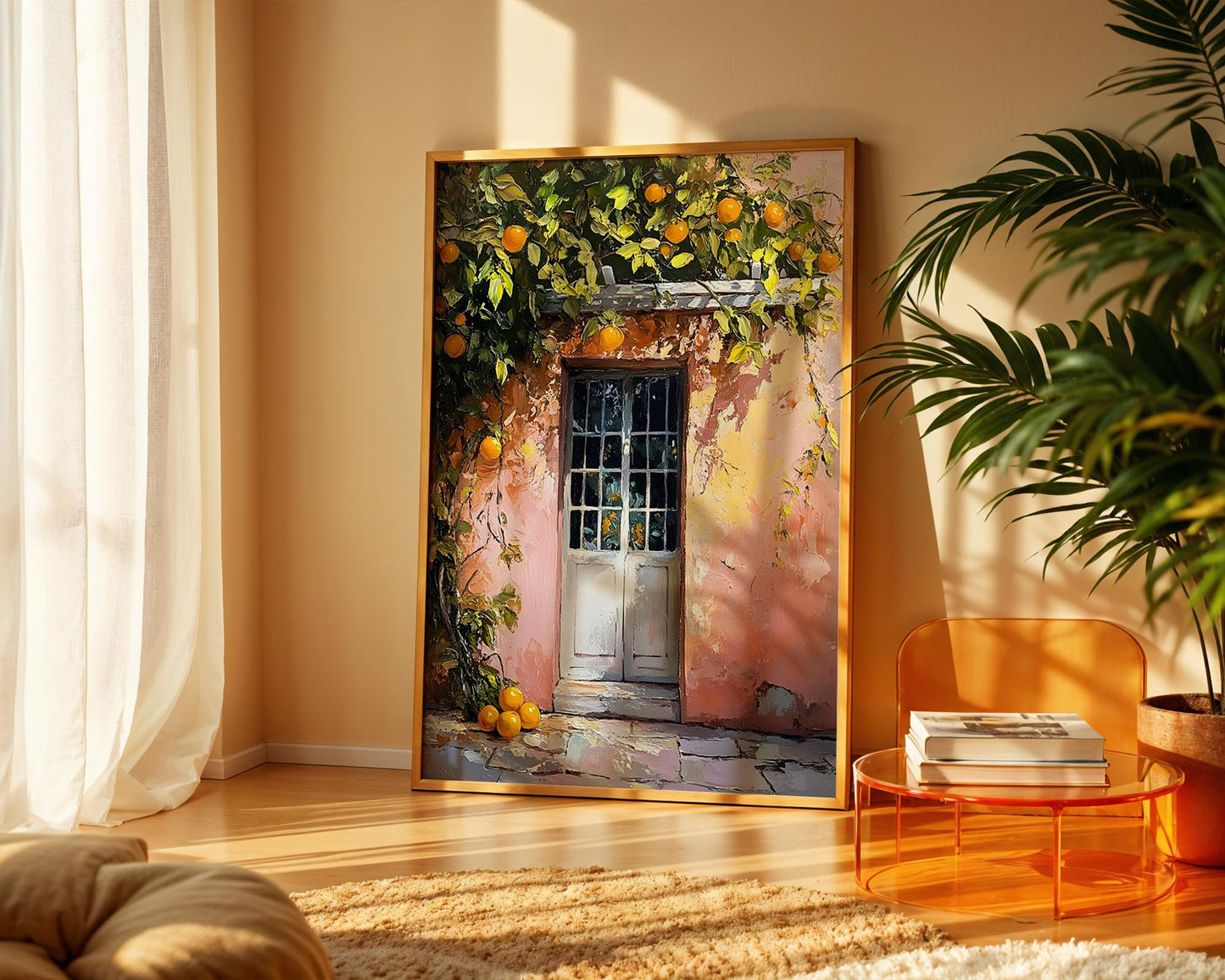 Orange Door – Mediterranean Rustic Wall Art Print