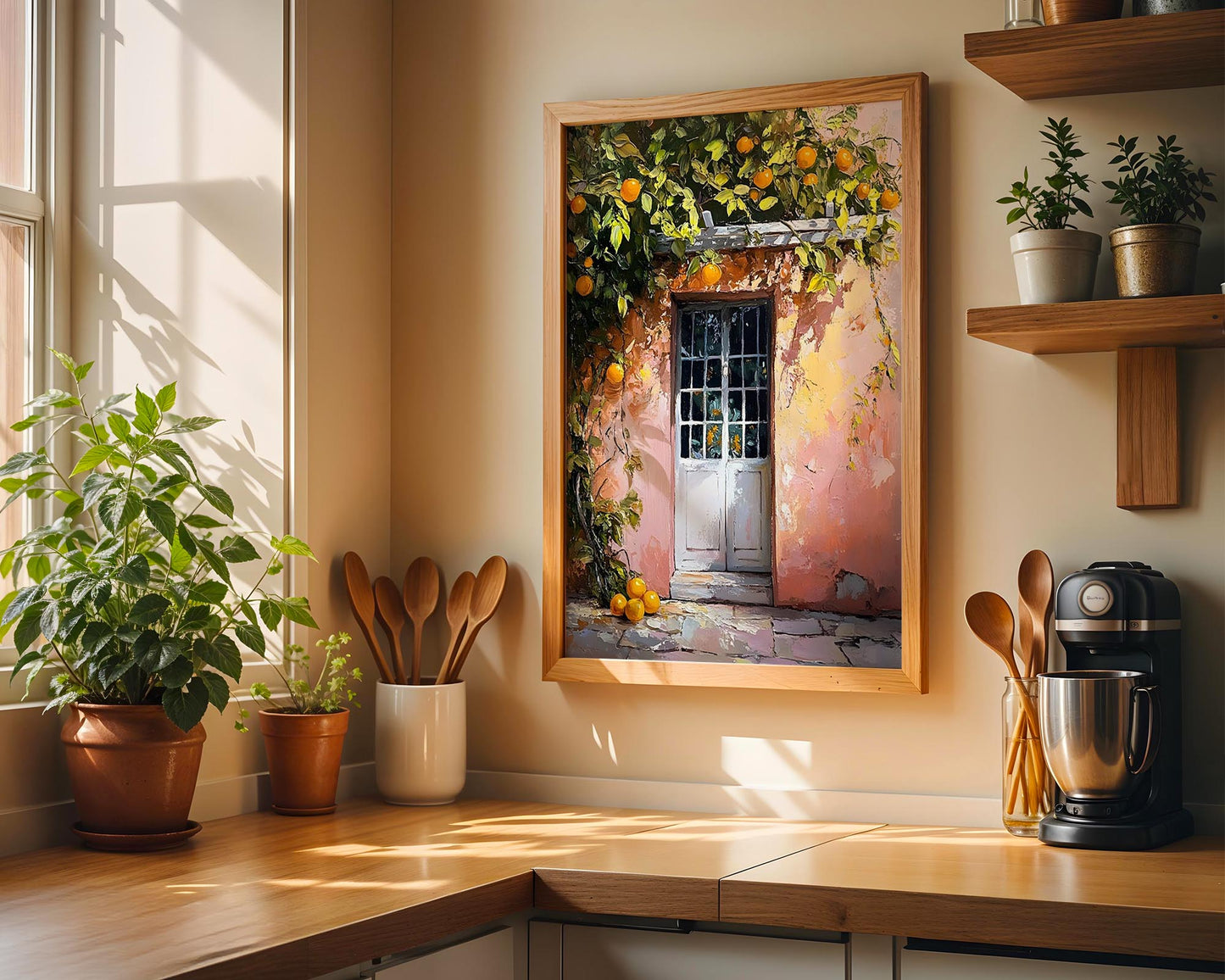 Orange Door – Mediterranean Rustic Wall Art Print