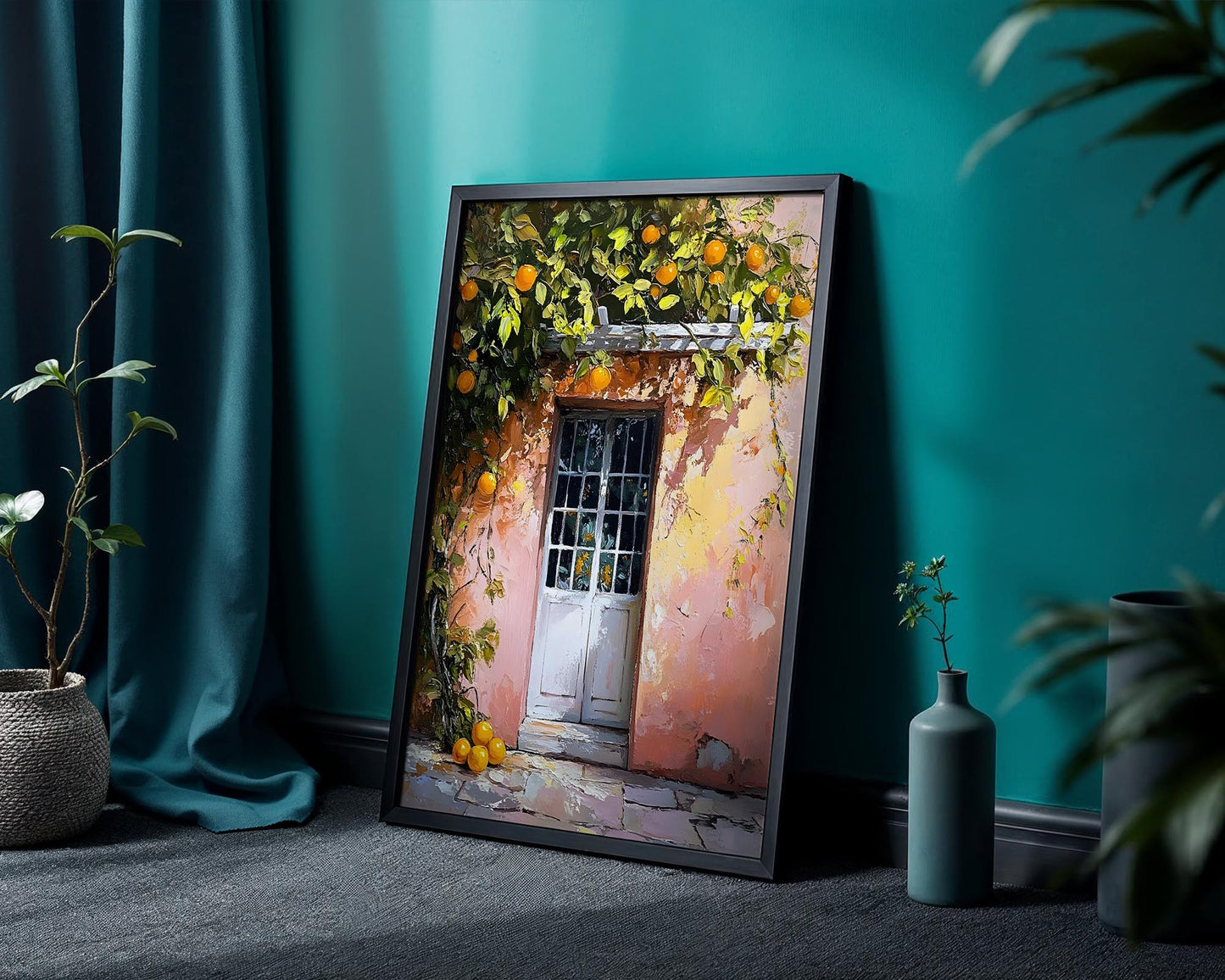 Orange Door – Mediterranean Rustic Wall Art Print
