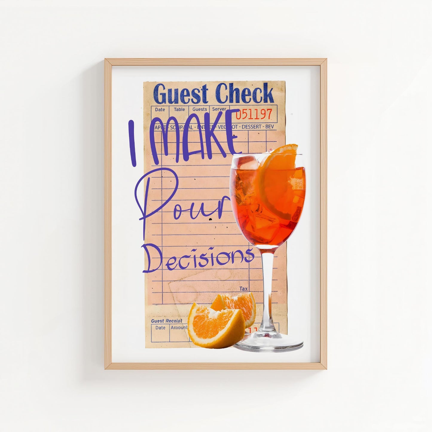 Pour Decisions | Funny Cocktail Wall Art