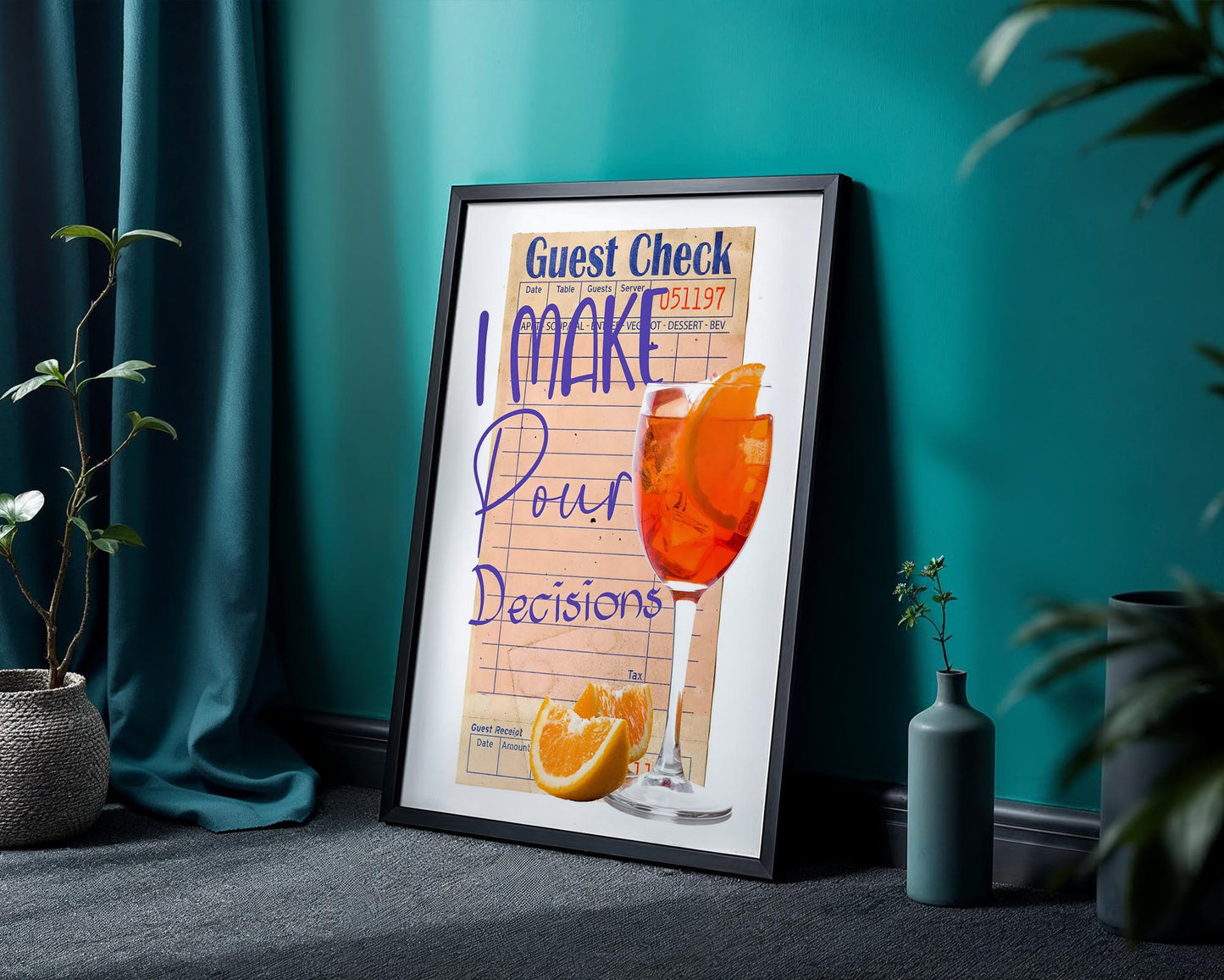 Pour Decisions | Funny Cocktail Wall Art