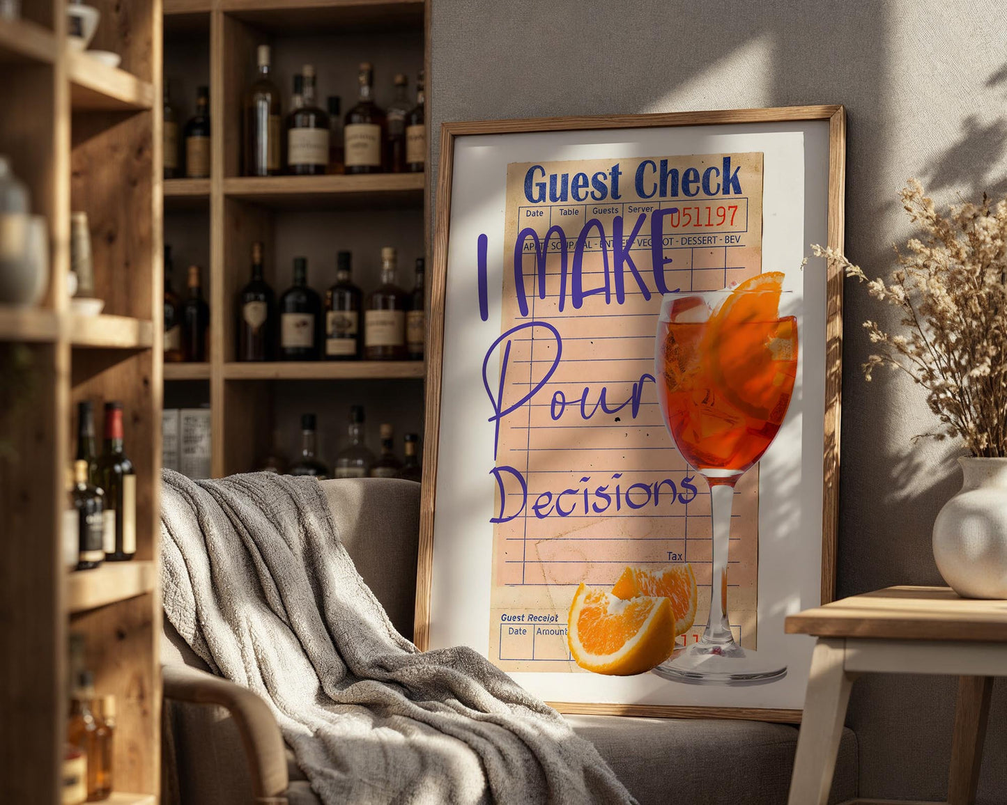 Pour Decisions | Funny Cocktail Wall Art