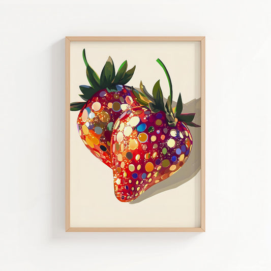 Strawberry Party | Disco Fruits Art Print
