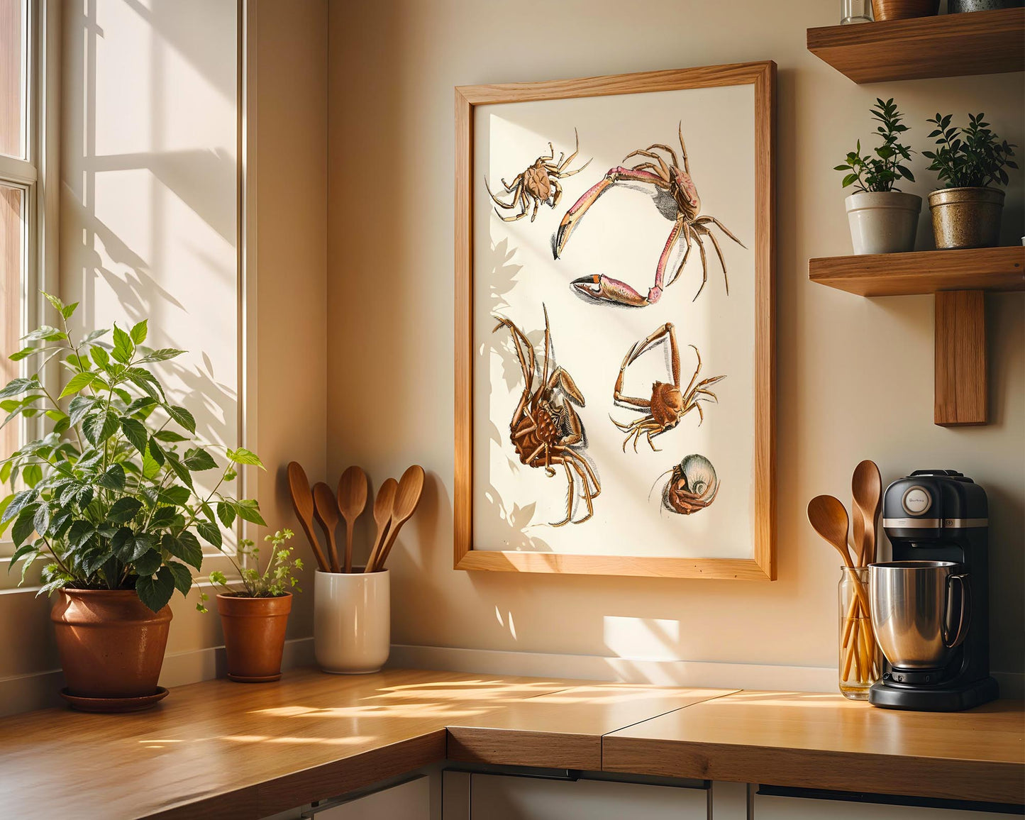 Vintage Crab Study – Coastal Marine Wall Art Print