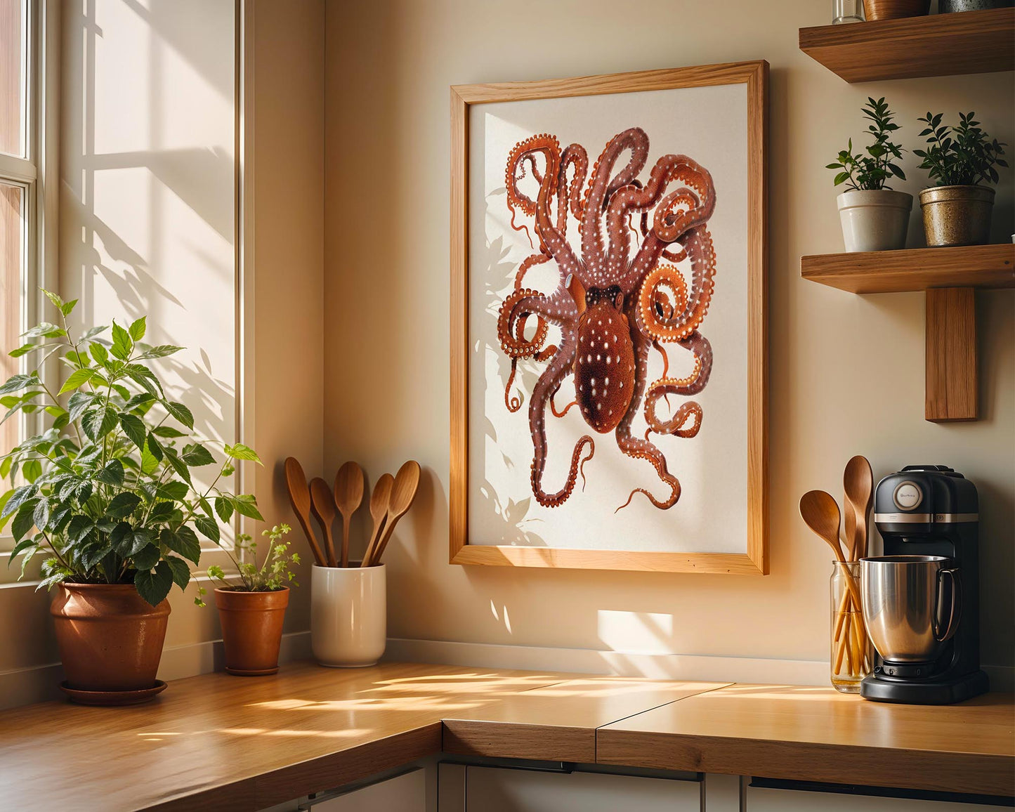 Vintage Octopus – Coastal Marine Wall Art Print