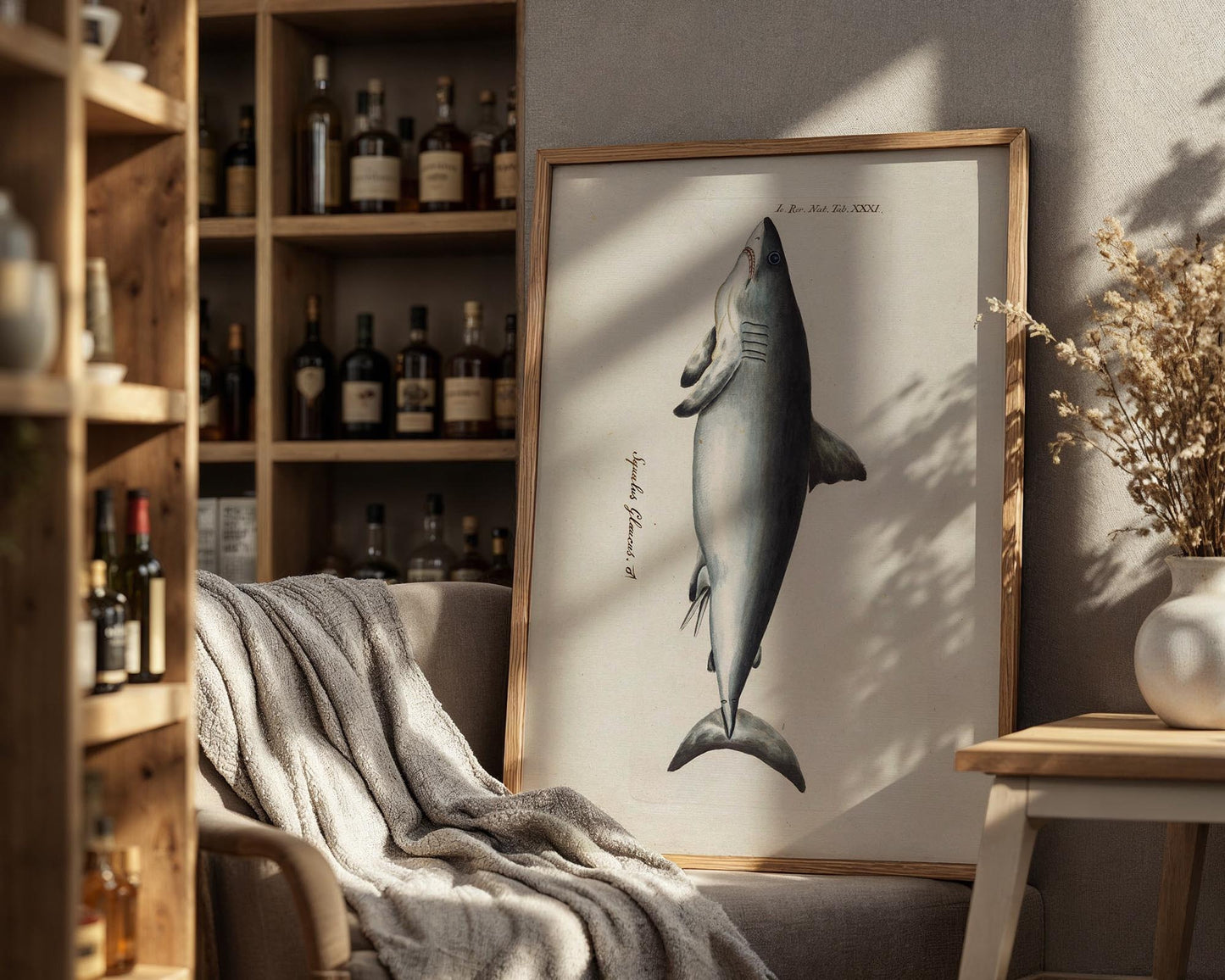 Vintage Shark Illustration – Coastal Natural History Wall Art Print