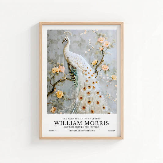 White Peacock | William Morris Inspired Botanical Art Print