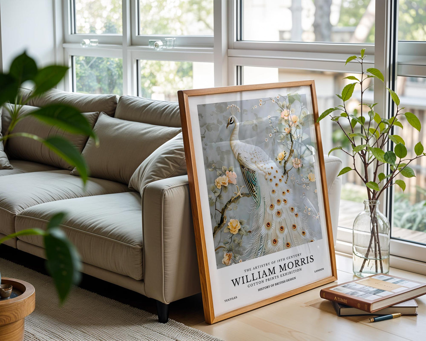 White Peacock | William Morris Inspired Botanical Art Print