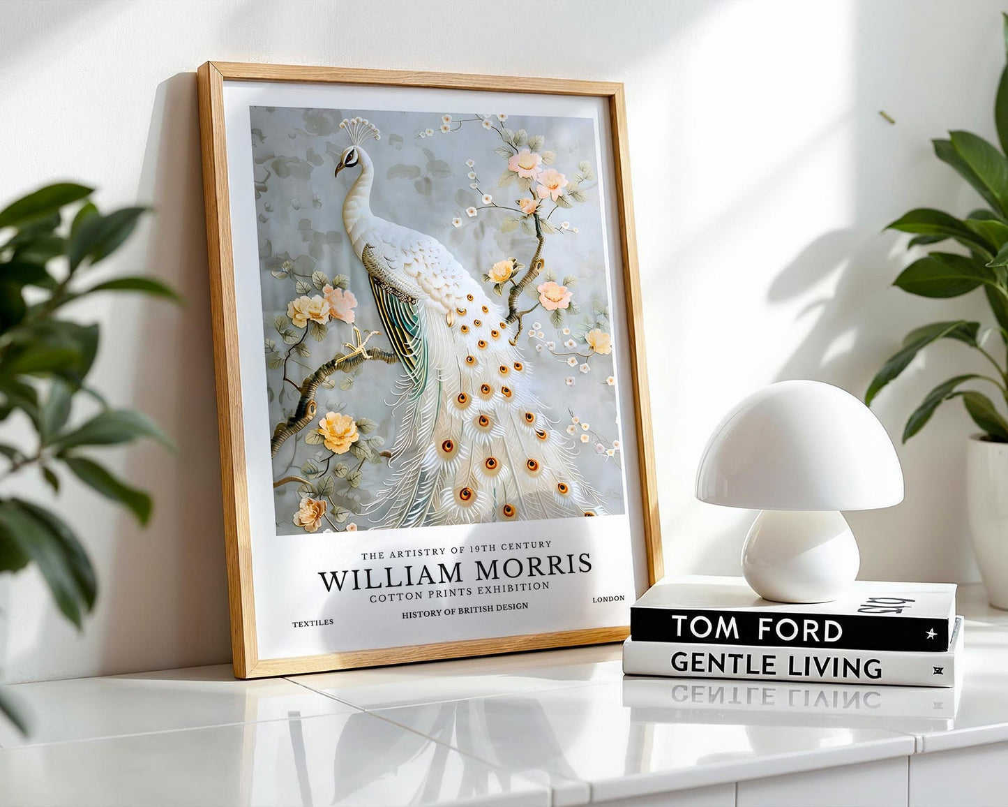 White Peacock | William Morris Inspired Botanical Art Print