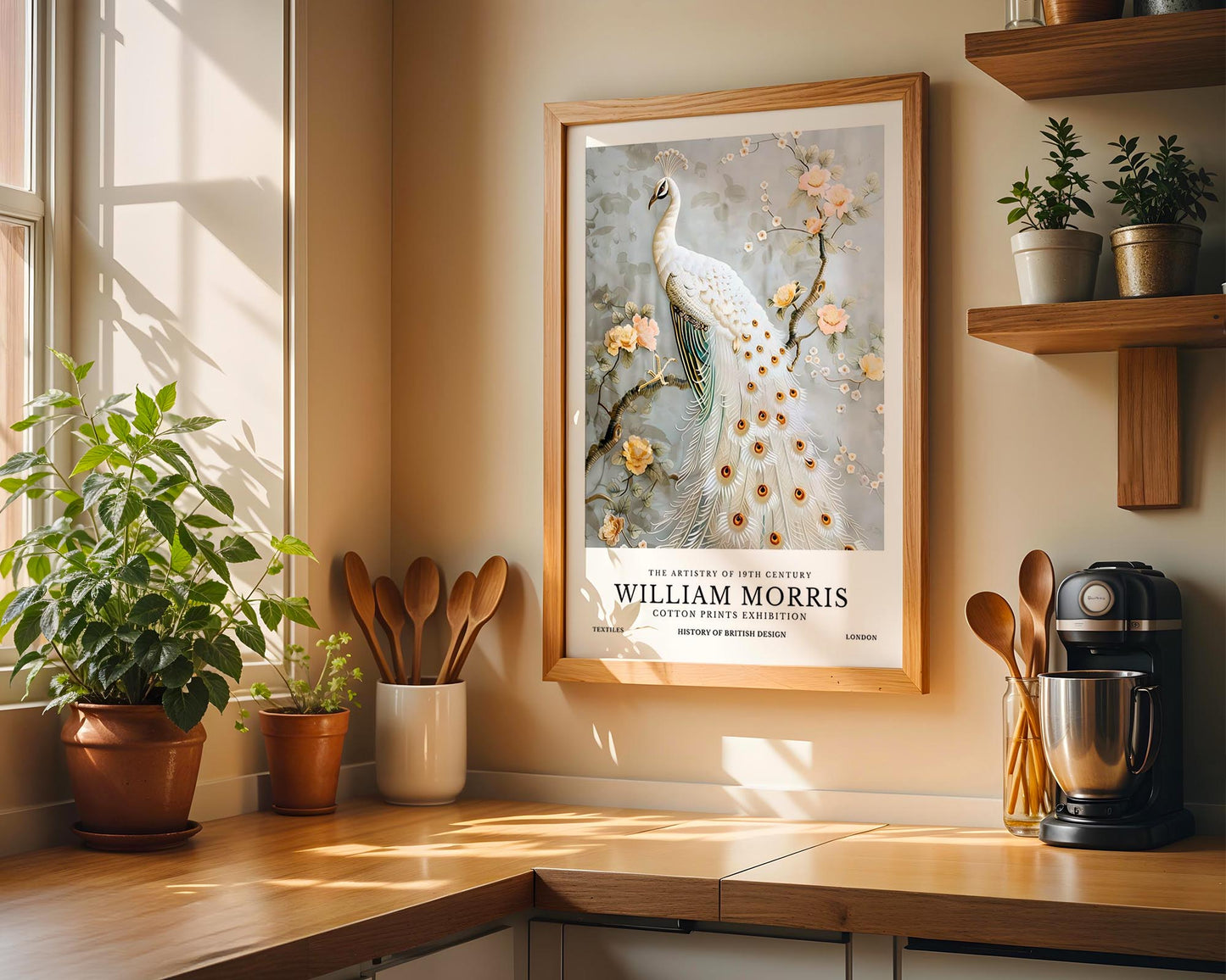 White Peacock | William Morris Inspired Botanical Art Print