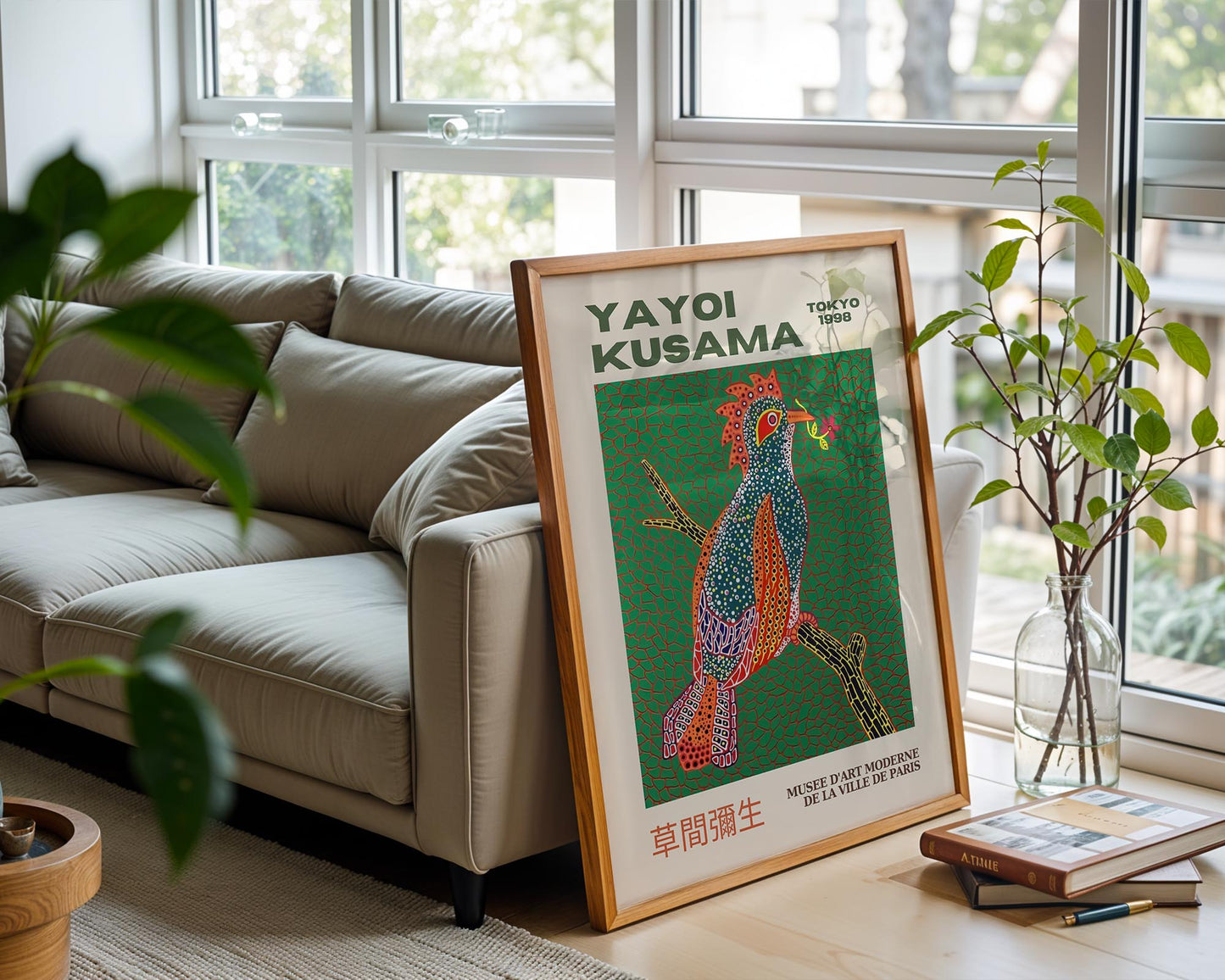 Yayoi Kusama Bird at Dawn Tokyo 1998 Exhibition Poster