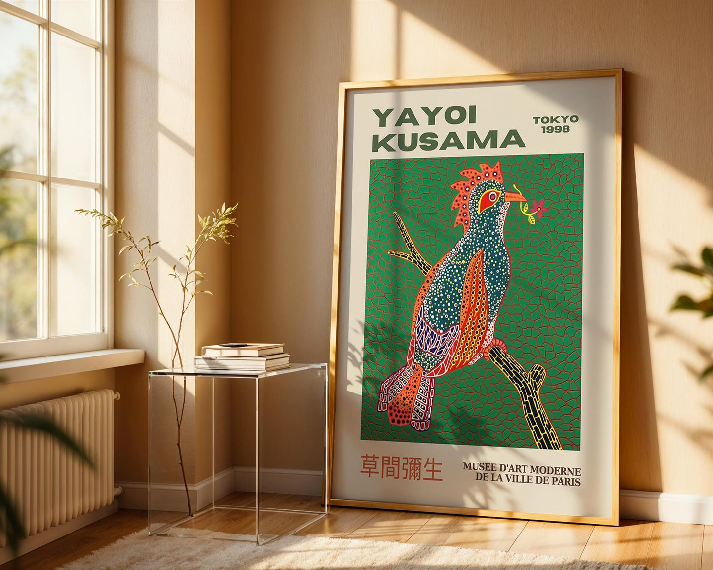 Yayoi Kusama Bird at Dawn Tokyo 1998 Exhibition Poster