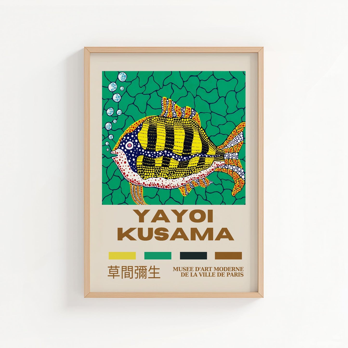 Yayoi Kusama Tropical Fish Exhibition Poster | Japanese Contemporary Art Print