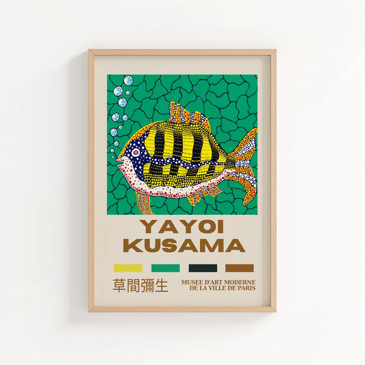 Yayoi Kusama Tropical Fish Exhibition Poster | Japanese Contemporary Art Print
