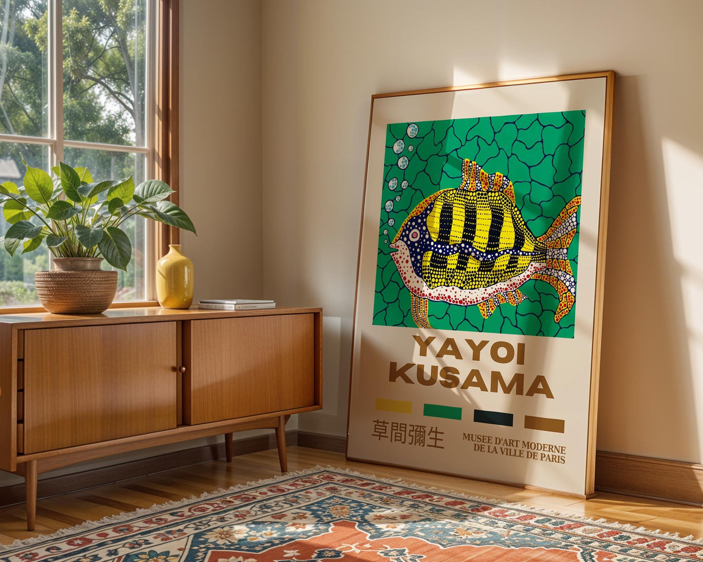 Yayoi Kusama Tropical Fish Exhibition Poster | Japanese Contemporary Art Print