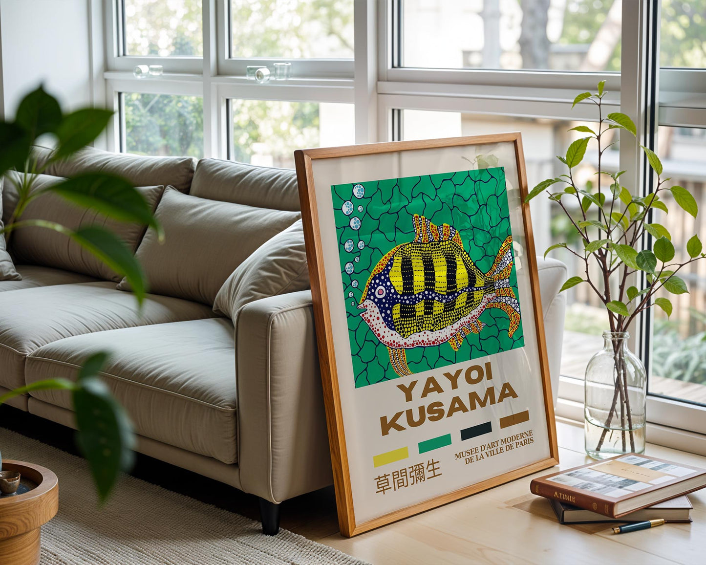 Yayoi Kusama Tropical Fish Exhibition Poster | Japanese Contemporary Art Print