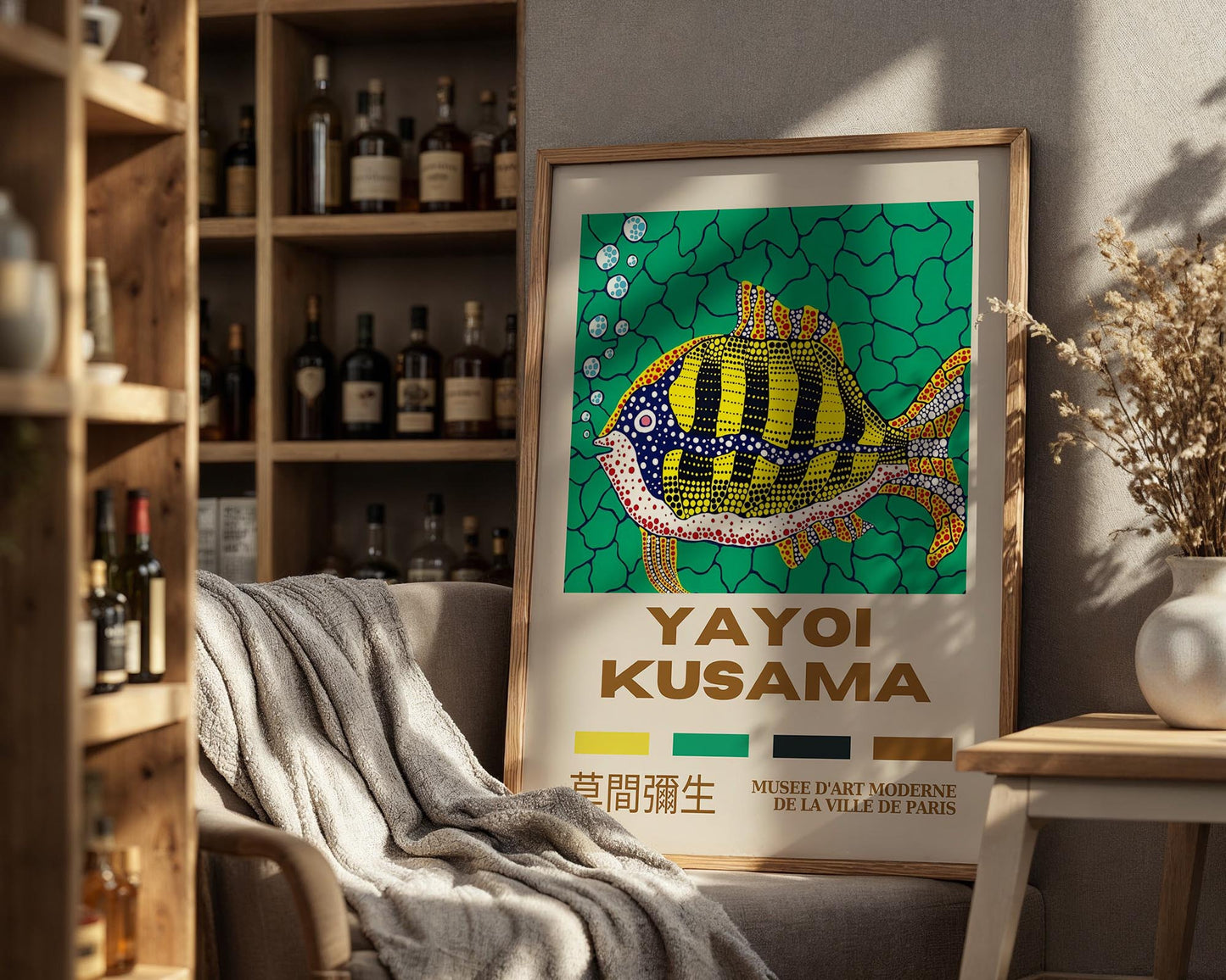 Yayoi Kusama Tropical Fish Exhibition Poster | Japanese Contemporary Art Print