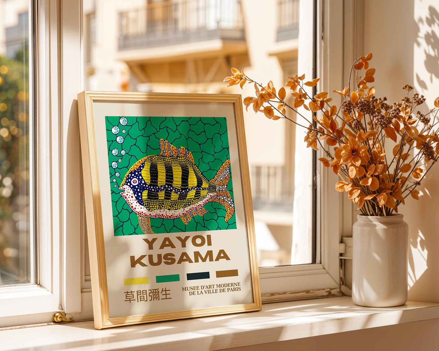 Yayoi Kusama Tropical Fish Exhibition Poster | Japanese Contemporary Art Print