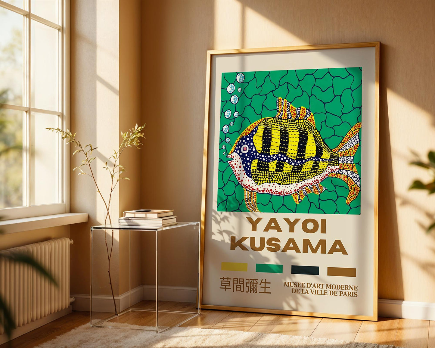 Yayoi Kusama Tropical Fish Exhibition Poster | Japanese Contemporary Art Print