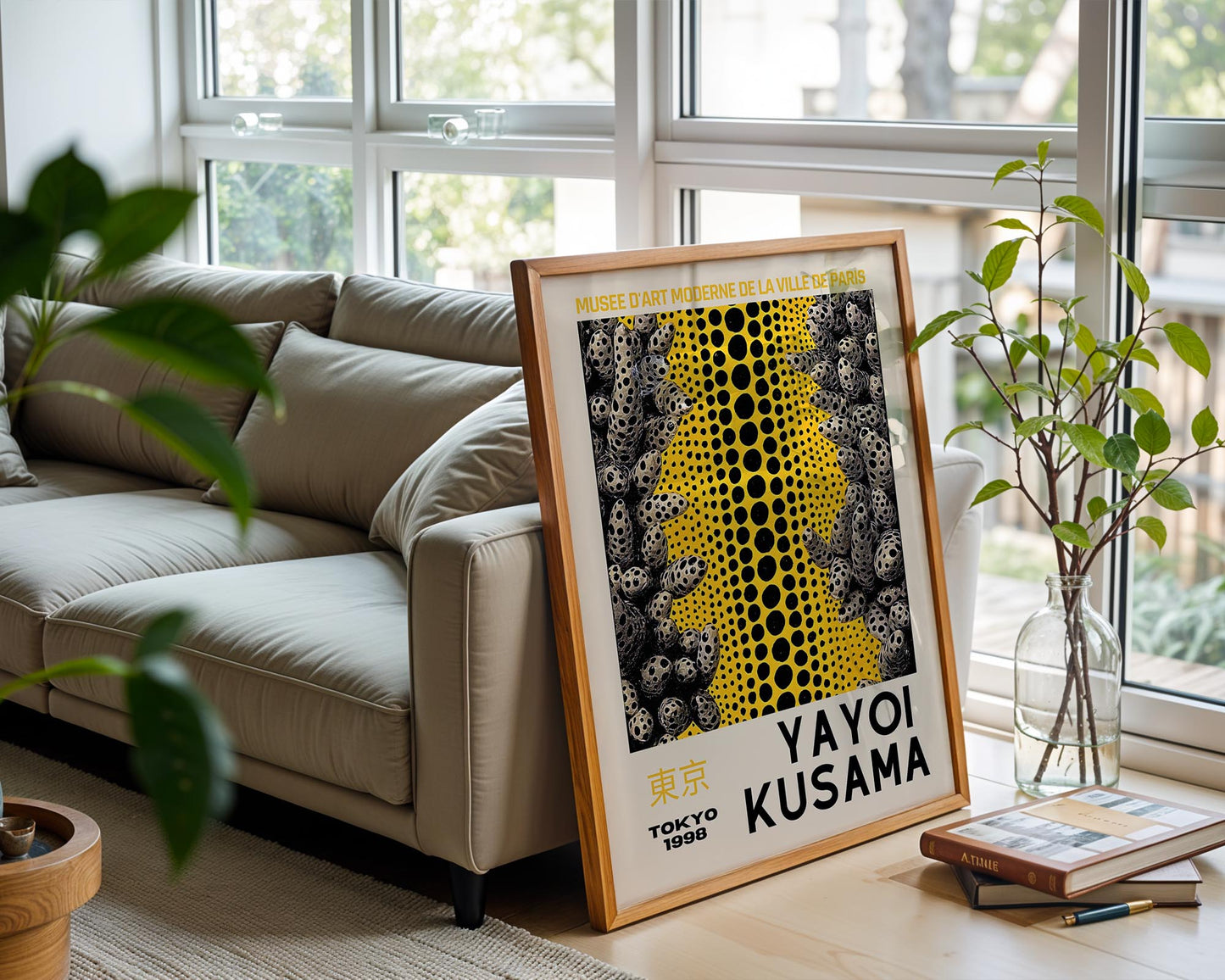 Yayoi Kusama Yellow Silhouette | Tokyo 1998 Exhibition Poster