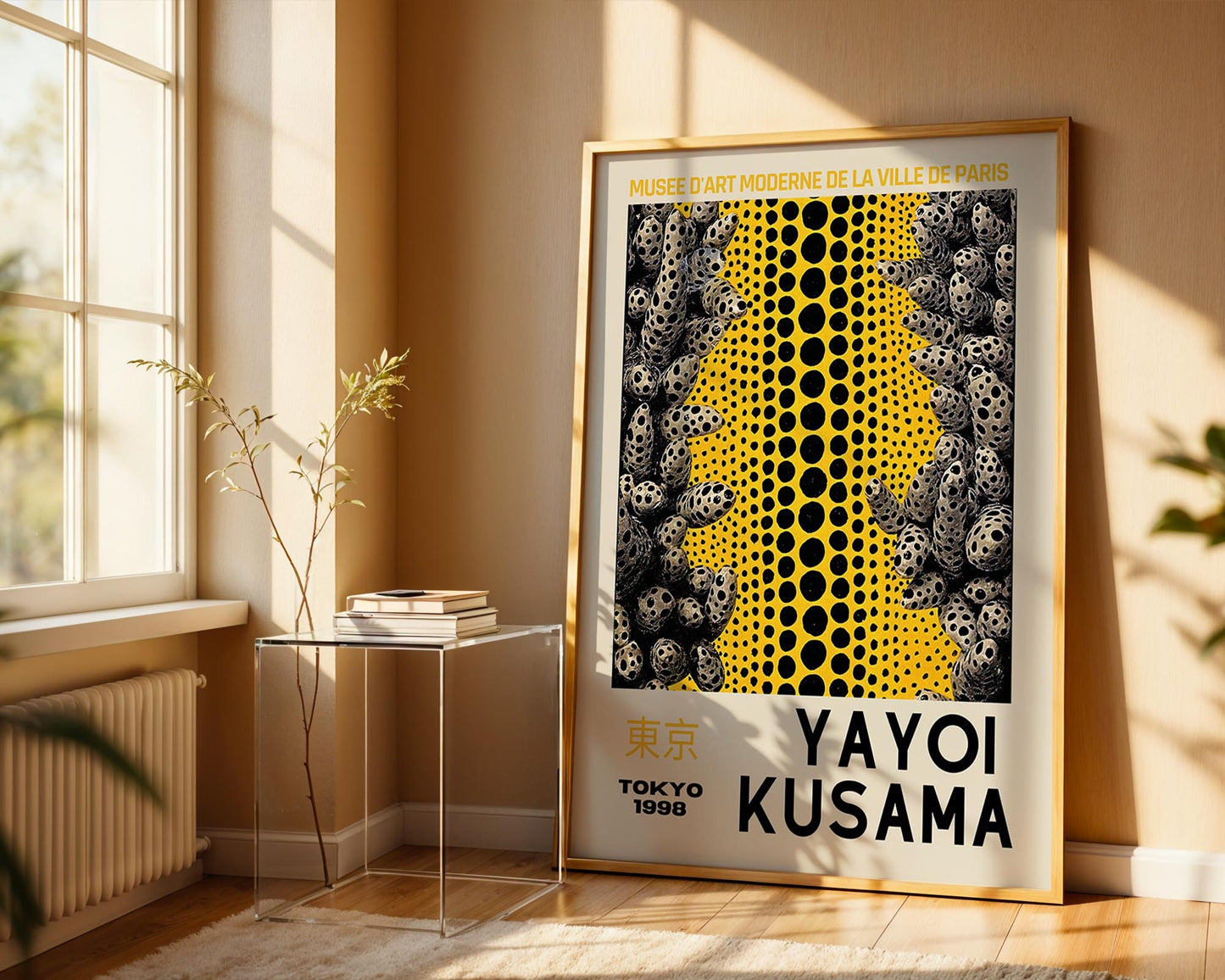 Yayoi Kusama Yellow Silhouette | Tokyo 1998 Exhibition Poster